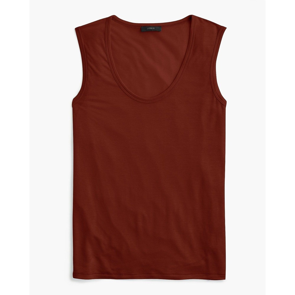 J.Crew Drapey Tank Top Scoop Neck Sleeveless Lyocell Red Medium - Picture 1 of 8